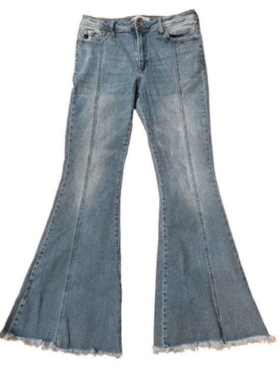 KanCan Denim - KanCan Light Wash Flared Women’s Jeans - High Rise, Raw Hem Size 29